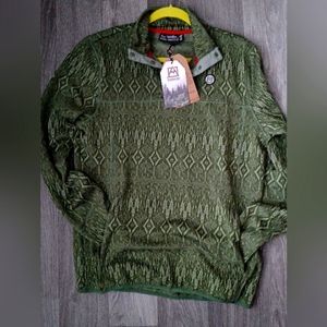 Avalanche Outdoor Supply 1/4 Snap Pullover Mens Size small Green